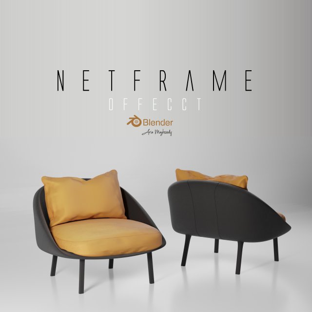 Offecct Netframe Armchair Fabric 4K Baked Textured 3D मॉडल .c4d .max .obj .3ds .fbx .stl .blend 