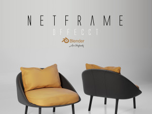 Offecct Netframe Armchair Fabric 4K Baked Textured 3D मॉडल