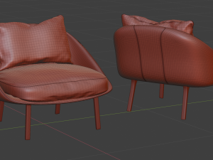 Offecct Netframe Armchair Fabric 4K Baked Textured 3D मॉडल