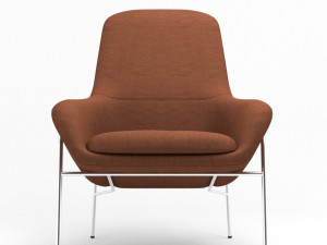 BluDot Acre Modern Lounge Chair Fabric-Metal 4K baked textures 3Dモデル