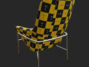 BluDot Acre Modern Lounge Chair Fabric-Metal 4K baked textures 3Dモデル