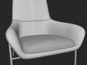 BluDot Acre Modern Lounge Chair Fabric-Metal 4K baked textures 3Dモデル