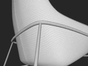 BluDot Acre Modern Lounge Chair Fabric-Metal 4K baked textures 3Dモデル