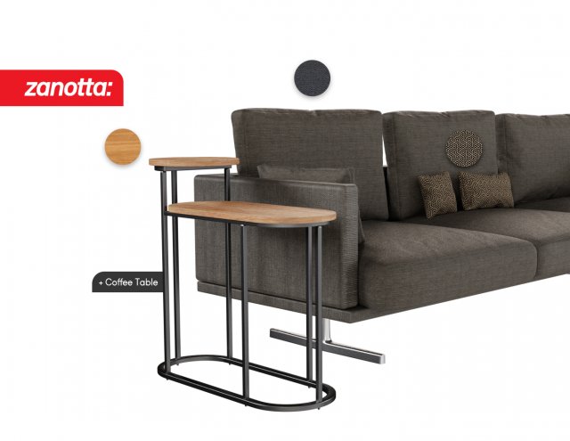 Sofa with Cushions and Side Table 3D मॉडल .c4d .max .obj .3ds .fbx .stl .blend 