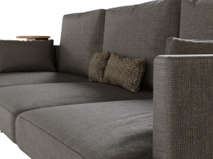 Sofa with Cushions and Side Table 3D मॉडल