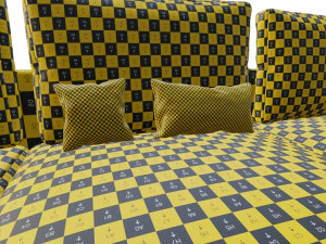 Sofa with Cushions and Side Table 3D Model