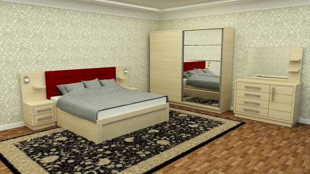 bedroom furniture 3D Model .c4d .max .obj .3ds .fbx .stl .blend 