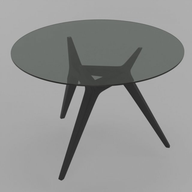 Glass table 3D Model .c4d .max .obj .3ds .fbx .stl .blend 