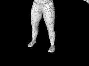 cartoon girl in sportswear and sneakers low-poly 3D Model