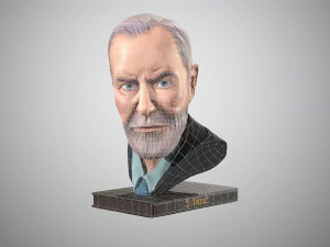 bust of sigmund freud low-poly 3D Model