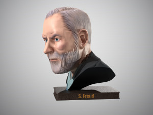 bust of sigmund freud low-poly Model 3D