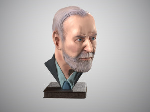 bust of sigmund freud low-poly Model 3D