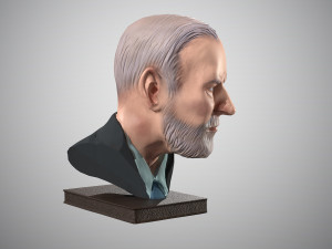 bust of sigmund freud low-poly Model 3D