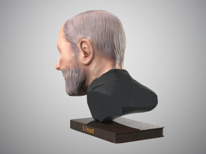 bust of sigmund freud low-poly Model 3D
