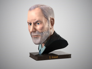 bust of sigmund freud low-poly Model 3D