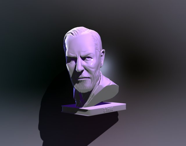 bust of sigmund freud free 3d print model 3D Print Model .c4d .max .obj .3ds .fbx .stl .blend 