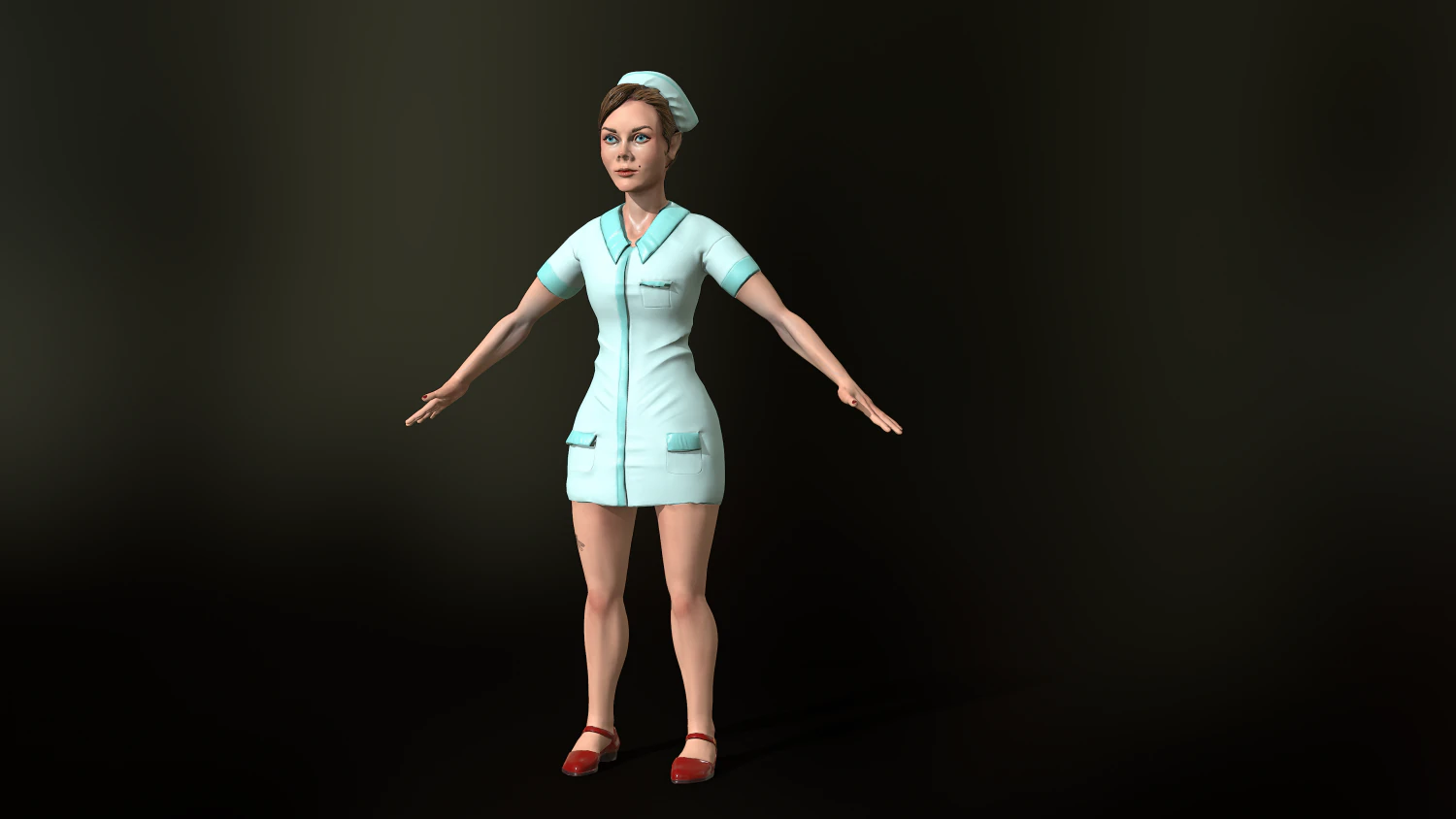 game-ready nurse free low-poly 3D Model .c4d .max .obj .3ds .fbx .stl .blend 