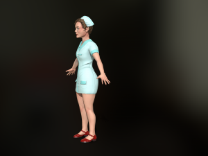 game-ready nurse free low-poly Modèle 3D