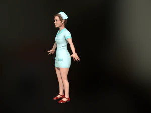 game-ready nurse free low-poly 3D Model