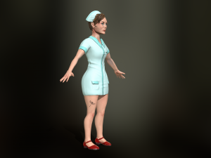game-ready nurse free low-poly Modèle 3D