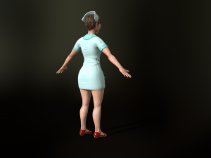 game-ready nurse free low-poly Modèle 3D
