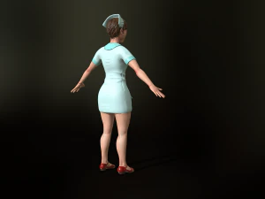 game-ready nurse free low-poly 3D Model
