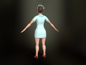 game-ready nurse free low-poly Modèle 3D