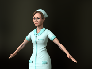 game-ready nurse free low-poly Modèle 3D
