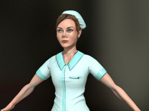 game-ready nurse free low-poly Modèle 3D