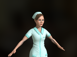 game-ready nurse free low-poly Modèle 3D