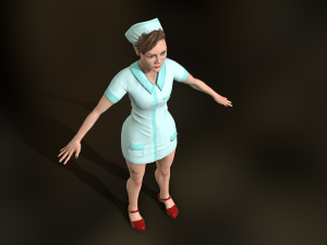 game-ready nurse free low-poly Modèle 3D