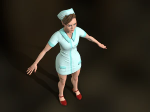 game-ready nurse free low-poly 3D Model