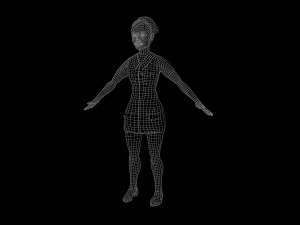 game-ready nurse free low-poly Modèle 3D