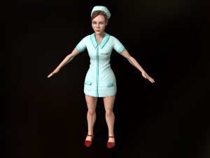 game-ready nurse free low-poly Modèle 3D