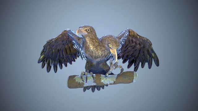 two-headed eagle low-poly 3D Model .c4d .max .obj .3ds .fbx .stl .blend 