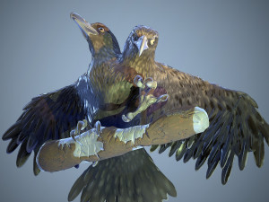 two-headed eagle low-poly 3D Model