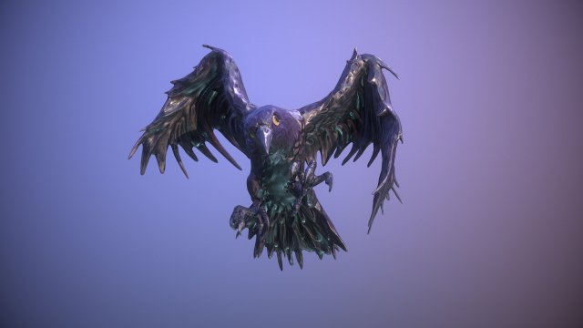 black crow in mystic stile low-poly 3D Модель .c4d .max .obj .3ds .fbx .stl .blend 