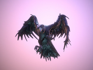 black crow in mystic stile low-poly 3D Модель