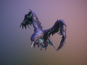 black crow in mystic stile low-poly 3D Модель