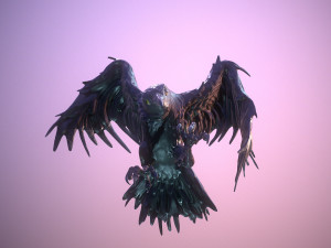 black crow in mystic stile low-poly 3D Модель