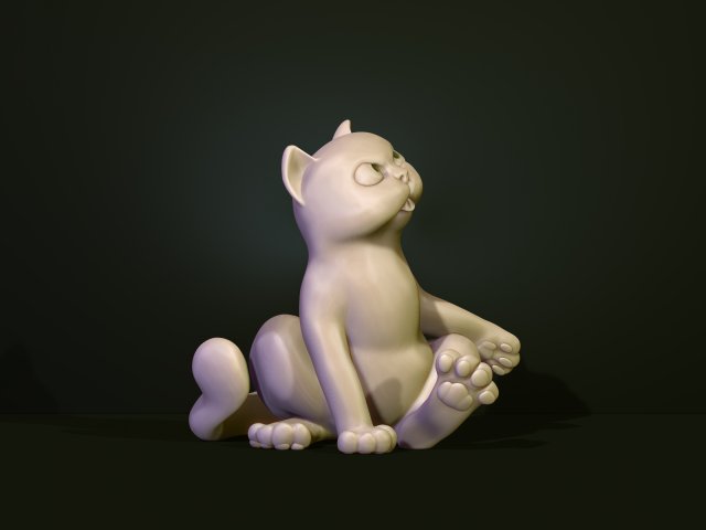 Figurine of a fanny cat 3D Print Model .c4d .max .obj .3ds .fbx .stl .blend 