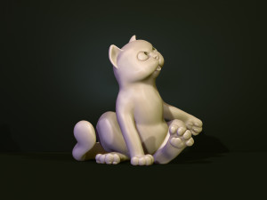Figurine of a fanny cat 3D Print Model