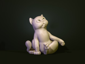 Figurine of a fanny cat 3D Print Model