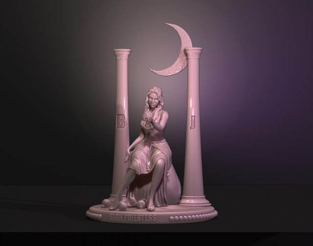 high priestess - senior arcana tarot 3D Baskı Modeli .c4d .max .obj .3ds .fbx .stl .blend 