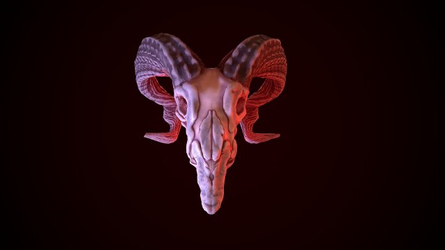 gameready goat skull low-poly Modelo 3D .c4d .max .obj .3ds .fbx .stl .blend 