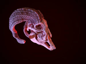 gameready goat skull low-poly 3D Model