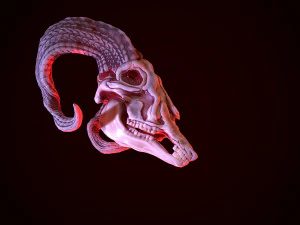 gameready goat skull low-poly 3D Model