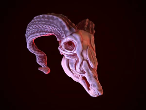 gameready goat skull low-poly 3D Model