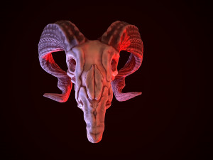gameready goat skull low-poly Modelo 3D