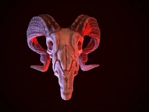 gameready goat skull low-poly 3D Model
